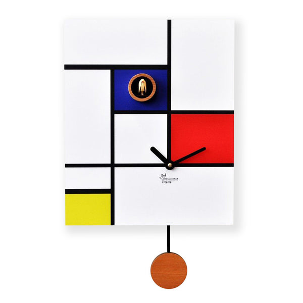  Cuckoo Clock - 'Cucu Around Mondrian' Cuckoo Clock (Print) by Pirondini - Cuckoo Collections