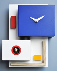  Cuckoo Clock - 'Cucu Around Rietveld' Cuckoo Clock (Blue, white, yellow, red, wood) by Pirondini - Cuckoo Collections
