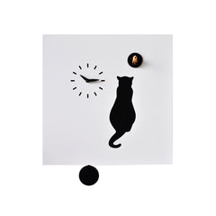  Cuckoo Clock - 'Cucu Cat' Cuckoo Clock (White & Black) by Pirondini - Cuckoo Collections