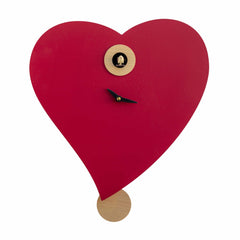 'Cucu Cuore' Cuckoo Clock (Red) by Pirondini