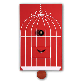  Cuckoo Clock - 'Cucu Gabbia' Cuckoo Clock (Brick Red) by Pirondini - Cuckoo Collections