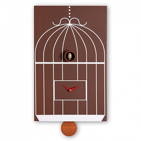  Cuckoo Clock - 'Cucu Gabbia' Cuckoo Clock (Brown) by Pirondini - Cuckoo Collections