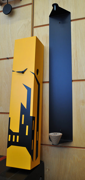  Cuckoo Clock - 'Cucu Metropolis' Wall Cuckoo Clock (Orange) by Pirondini - Cuckoo Collections