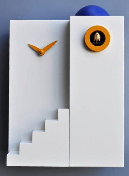  Cuckoo Clock - 'Cucu Santorini' Cuckoo Clock (White & Blue) by Pirondini - Cuckoo Collections