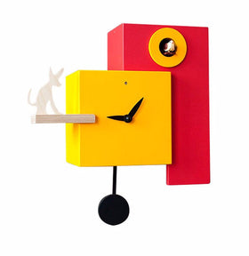  Cuckoo Clock - 'Cucu The Guardian' Cuckoo Clock (Yellow & Red) by Pirondini - Cuckoo Collections