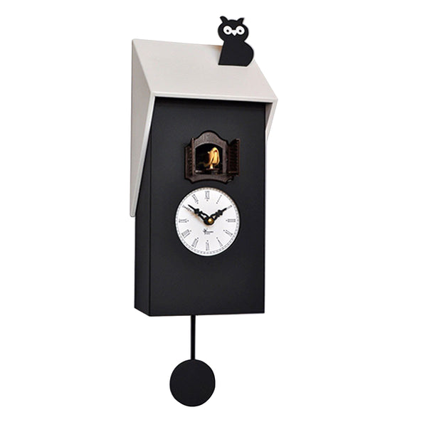  Cuckoo Clock - 'Cucu Vicenza with Owl' Cuckoo Clock (Black & White) by Pirondini - Cuckoo Collections