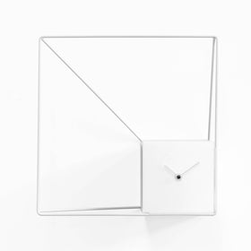  Clock - 'Deep Frame' (All White) Clock by Progetti - Cuckoo Collections