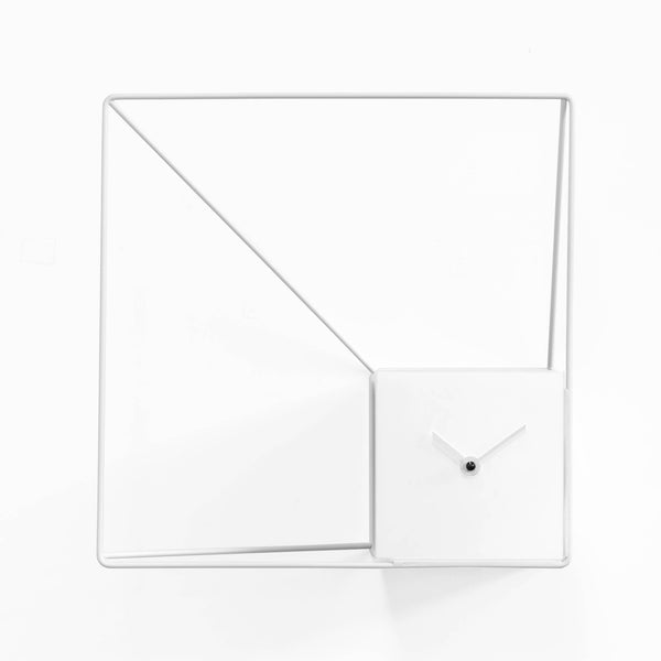  Clock - 'Deep Frame' (All White) Clock by Progetti - Cuckoo Collections