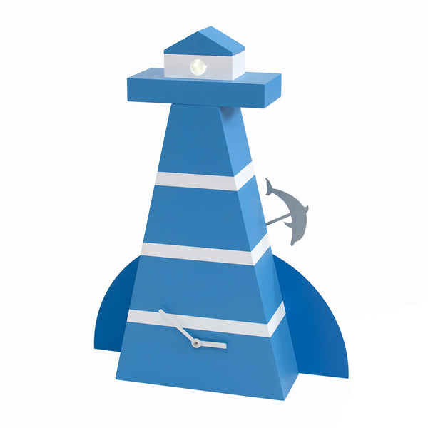  Clock - 'Dolphin Lighthouse' (Blue) Clock by Progetti - Cuckoo Collections