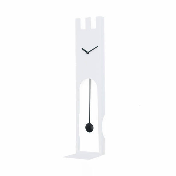  Clock - 'Don Castle' (White) Pendulum Clock by Progetti - Cuckoo Collections