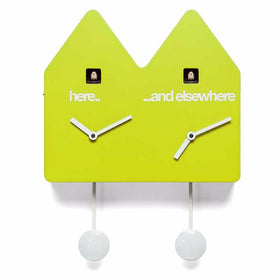  Cuckoo Clock - 'Double Q' Cuckoo Clock (Green) by Progetti - Cuckoo Collections