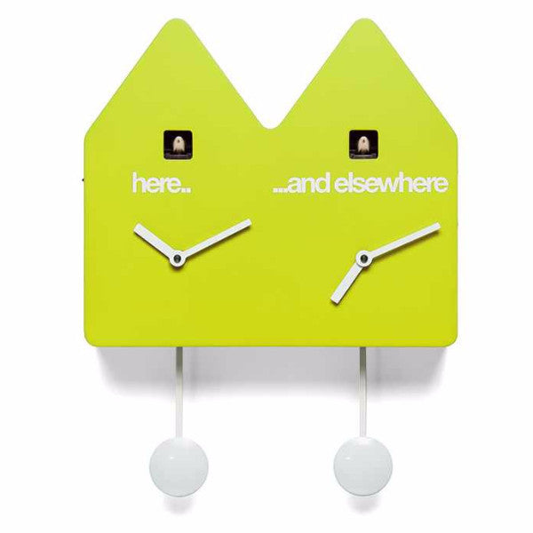  Cuckoo Clock - 'Double Q' Cuckoo Clock (Green) by Progetti - Cuckoo Collections