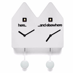  Cuckoo Clock - 'Double Q' Cuckoo Clock (White) by Progetti - Cuckoo Collections