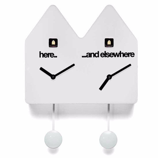  Cuckoo Clock - 'Double Q' Cuckoo Clock (White) by Progetti - Cuckoo Collections