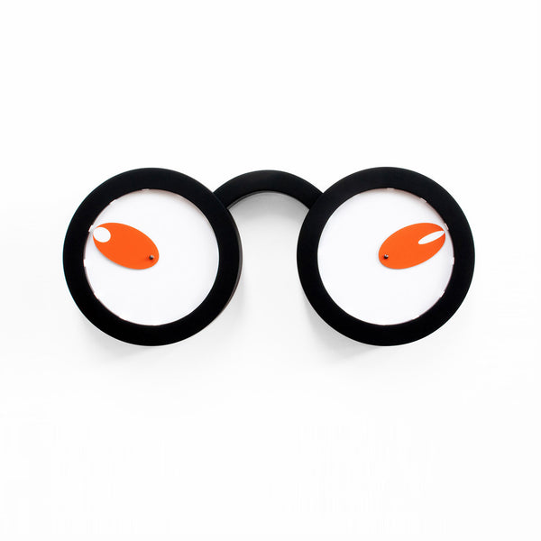  Clock - 'Dr. Watch' (Black & Orange hands) Clock by Progetti - Cuckoo Collections