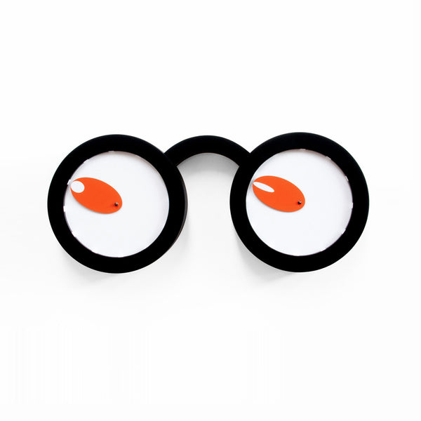  Clock - 'Dr. Watch' (Black & Orange hands) Clock by Progetti - Cuckoo Collections