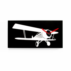  Clock - 'Flyer Waco' (Black & White) Clock by Progetti - Cuckoo Collections