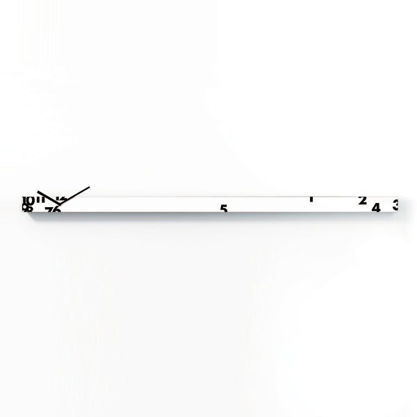  Clock - 'Ill Tempo Stringe Horizontal' (White) Clock by Progetti - Cuckoo Collections