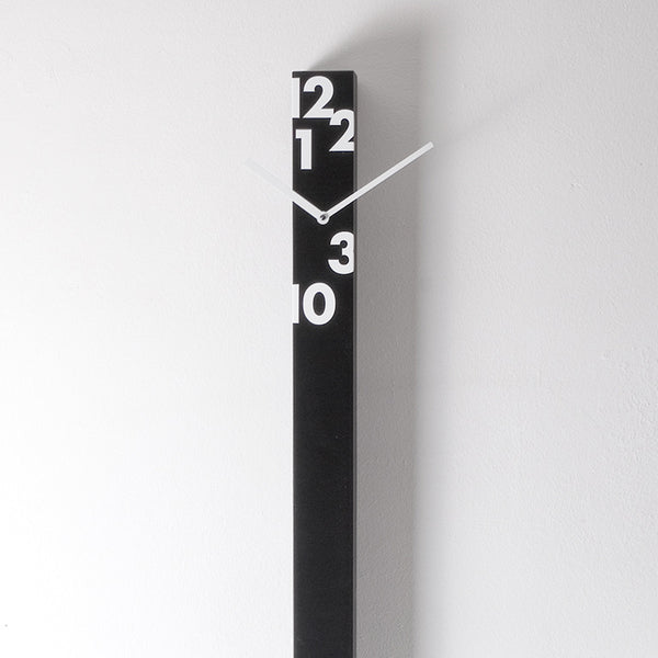  Clock - 'Ill Tempo Stringe Vertical' (Black) Clock by Progetti - Cuckoo Collections