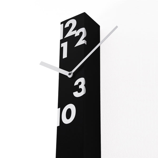  Clock - 'Ill Tempo Stringe Vertical' (Black) Clock by Progetti - Cuckoo Collections