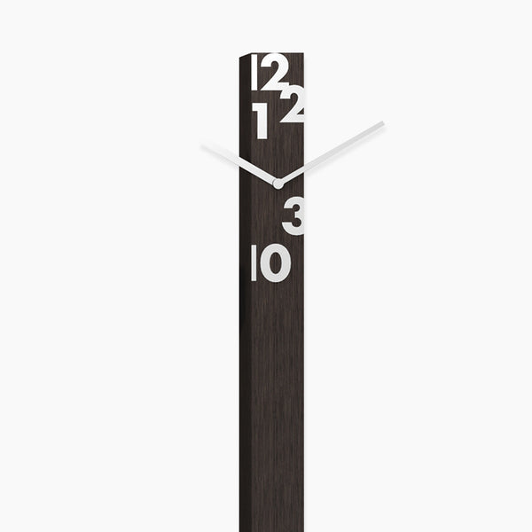  Clock - 'Ill Tempo Stringe Vertical' (Dark Wood) Clock by Progetti - Cuckoo Collections