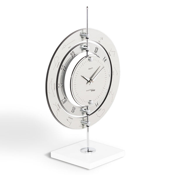  Clock - 'Ipsum' Zodiac Signs Table Clock (Silver) by Incantesimo Design - Cuckoo Collections