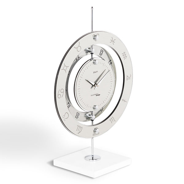  Clock - 'Ipsum' Zodiac Signs Table Clock (Silver) by Incantesimo Design - Cuckoo Collections
