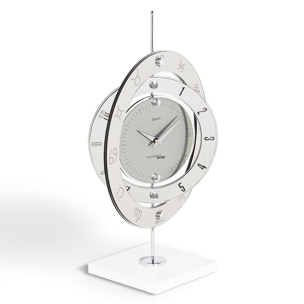  Clock - 'Ipsum' Zodiac Signs Table Clock (Silver) by Incantesimo Design - Cuckoo Collections