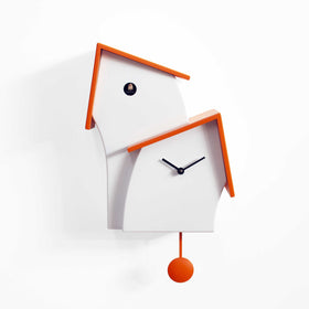  Cuckoo Clock - 'Jazz Time' Cuckoo Clock (Orange & White) by Progetti - Cuckoo Collections