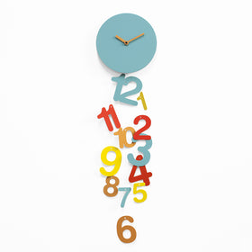  Clock - 'Line' (Blue, Orange, Yellow, Red) Clock by Progetti - Cuckoo Collections