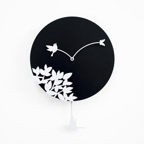 Clock - Little Bird's Story (Black & White) Pendulum Clock by Progetti - Cuckoo Collections