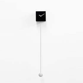  Clock - 'Long Time' (Black) Pendulum Clock by Progetti - Cuckoo Collections