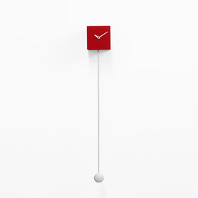  Clock - 'Long Time' (Red) Pendulum Clock by Progetti - Cuckoo Collections