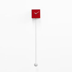 Clock - 'Long Time' (Red) Pendulum Clock by Progetti - Cuckoo Collections