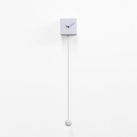  Clock - 'Long Time' (White) Pendulum Clock by Progetti - Cuckoo Collections