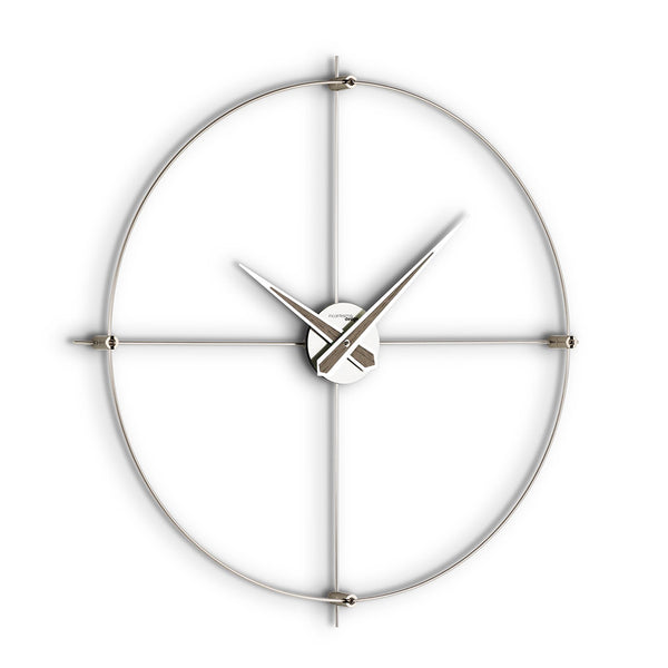  Clock - 'Omnus' Wall Clock (Silver & 'walnut' wood dial) by Incantesimo Design - Cuckoo Collections