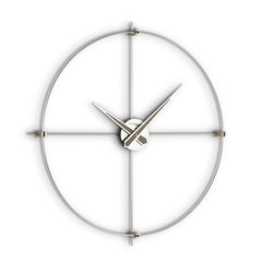 Clock - 'Omnus' Wall Clock (Silver & 'walnut' wood dial) by Incantesimo Design - Cuckoo Collections