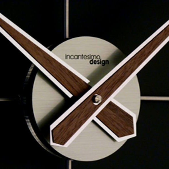  Clock - 'Omnus' Wall Clock (Silver & 'walnut' wood dial) by Incantesimo Design - Cuckoo Collections