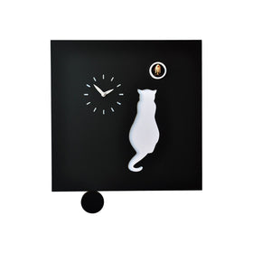  Cuckoo Clock - 'Cucu Cat' Cuckoo Clock (Black & White) by Pirondini - Cuckoo Collections