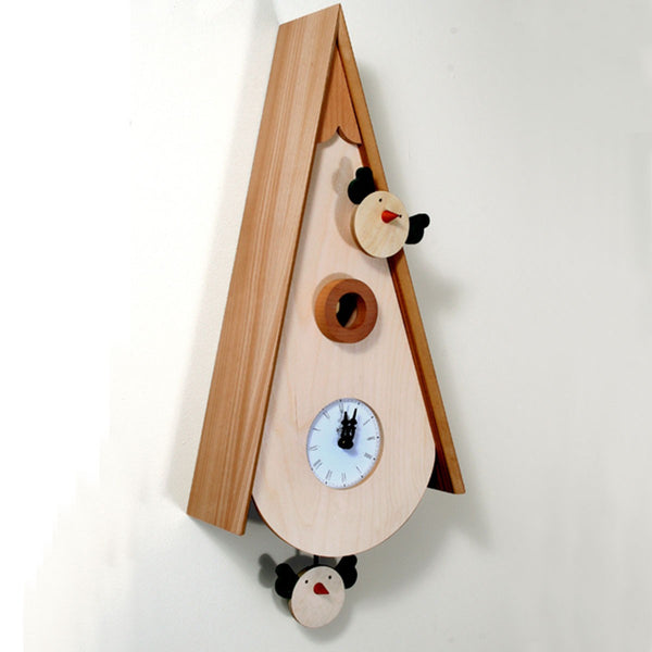  Cuckoo Clock - 'Cucu Uccellini' Cuckoo Clock (Beech) by Pirondini - Cuckoo Collections
