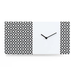  Clock - 'Pattern & Partner' (White & Black) Clock by Progetti - Cuckoo Collections