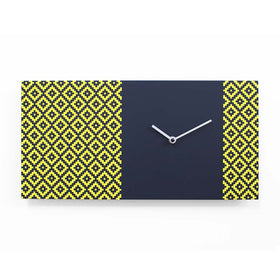  Clock - 'Pattern & Partner' (Yellow & Black) Clock by Progetti - Cuckoo Collections