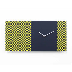  Clock - 'Pattern & Partner' (Yellow & Black) Clock by Progetti - Cuckoo Collections
