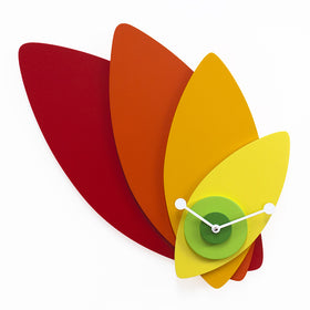 Clock - 'Petali' (Yellow, Oranges & Reds) Clock by Progetti - Cuckoo Collections