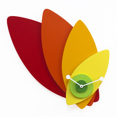  Clock - 'Petali' (Yellow, Oranges & Reds) Clock by Progetti - Cuckoo Collections