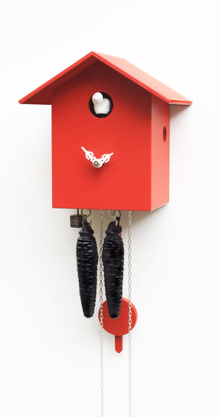  Cuckoo Clock - 'Bird Box' Modern Cuckoo Clock 1-day movement (Red) by Rombach & Haas - Cuckoo Collections