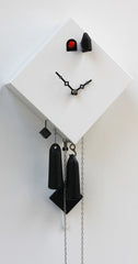  Cuckoo Clock - 'Rhombus' Modern Art Style Cuckoo Clock 1 day movement (White & Black) by Rombach & Haas - Cuckoo Collections