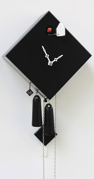  Cuckoo Clock - 'Rhombus' Modern Art Style Cuckoo Clock 1-day movement (Black & White) by Rombach & Haas - Cuckoo Collections