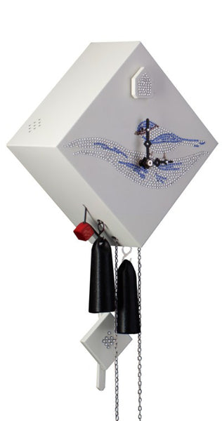  Cuckoo Clock - 'Rhombus' Modern Art Style Cuckoo Clock 1 day movement (White) by Rombach & Haas - Cuckoo Collections