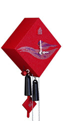  Cuckoo Clock - 'Rhombus' Modern Art Style Cuckoo Clock 1 day movement (Red) by Rombach & Haas - Cuckoo Collections